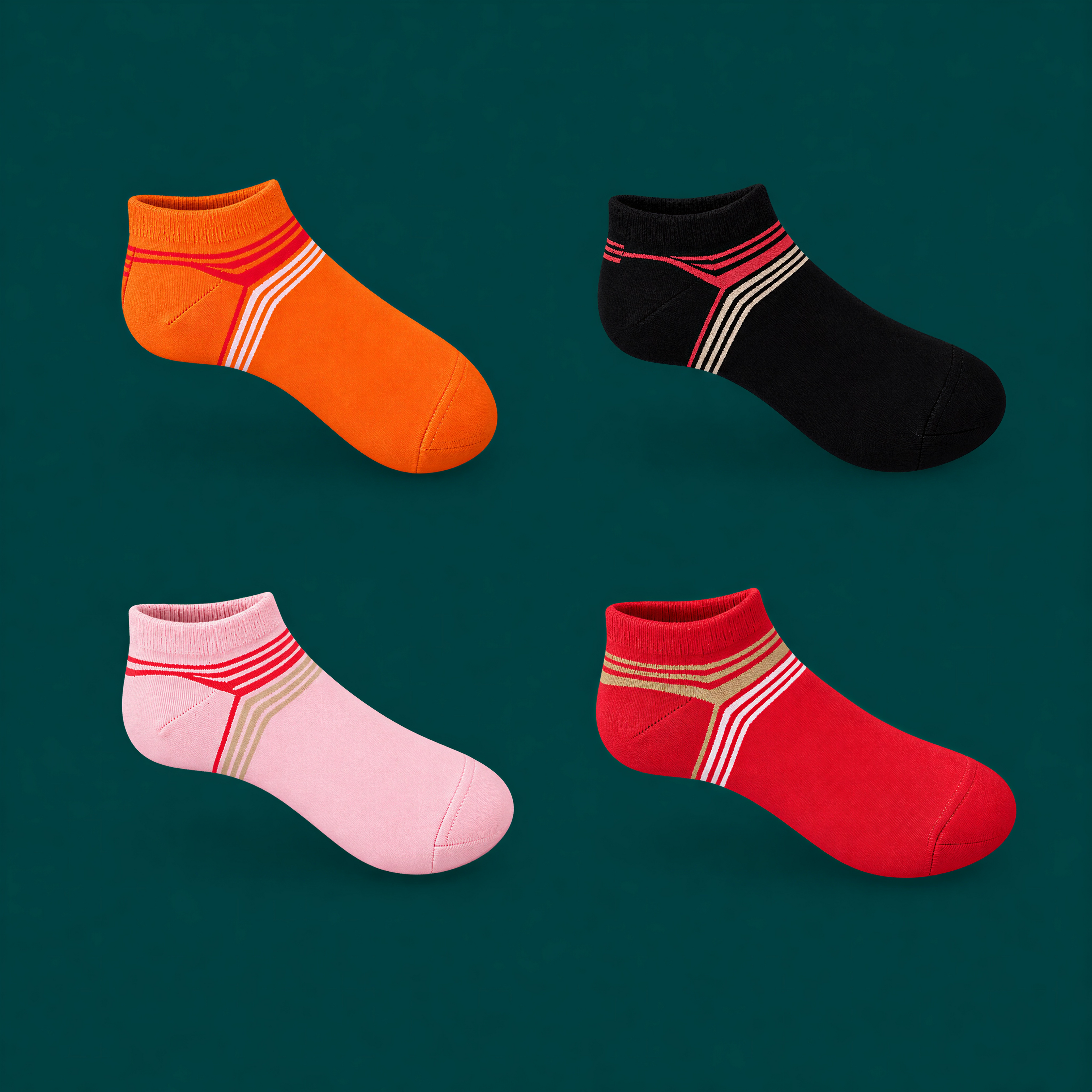 stripped woman crew socks